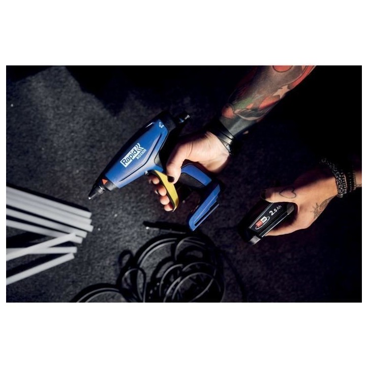 RAPID - BGX500 - Pistolet a colle a batterie 18V 900g/h - Pour colle chaude Ø12mm - Coffret (Boîte + batterie + chargeur) - 50 RAPID - BGX500 - Pistolet a colle a batterie 18V 900g/h - Pour colle chaude Ø12mm - Coffret (Boîte + batterie + chargeur) - 50