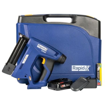 RAPID - BTX553 - Agrafeuse a batterie 18V, pour agrafes n°53/8-20mm et clous n°8/15-20mm - Boîte + batterie + chargeur - (500