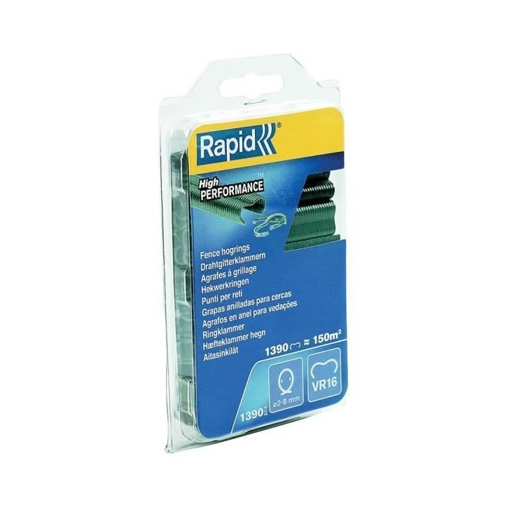 RAPID - Agrafes grillage - VR16 Vert, pose de clôture - Blister 1390 - (40108800) RAPID - Agrafes grillage - VR16 Vert, pose de clôture - Blister 1390 - (40108800)