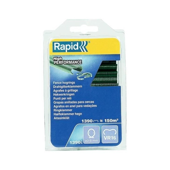 RAPID - Agrafes grillage - VR16 Vert, pose de clôture - Blister 1390 - (40108800) RAPID - Agrafes grillage - VR16 Vert, pose de clôture - Blister 1390 - (40108800)