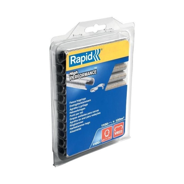 RAPID - Agrafes grillage - VR22 acier galvanisé, pose de clôture - Blister 1100 - (40108806) RAPID - Agrafes grillage - VR22 acier galvanisé, pose de clôture - Blister 1100 - (40108806)
