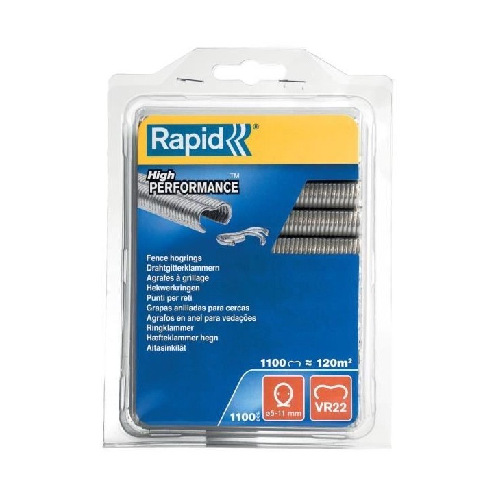 RAPID - Agrafes grillage - VR22 acier galvanisé, pose de clôture - Blister 1100 - (40108806) RAPID - Agrafes grillage - VR22 acier galvanisé, pose de clôture - Blister 1100 - (40108806)