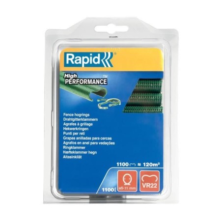 RAPID - Agrafes grillage - VR22 Vert - Blister 1100, pose de clôture - (40108807)