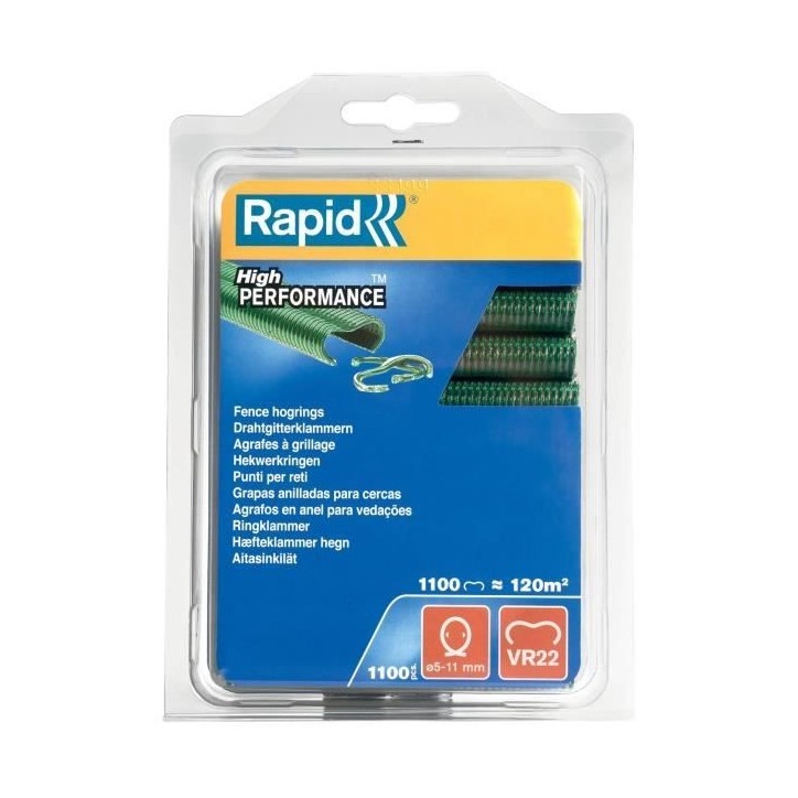 RAPID - Agrafes grillage - VR22 Vert - Blister 1100, pose de clôture - (40108807) RAPID - Agrafes grillage - VR22 Vert - Blister 1100, pose de clôture - (40108807)