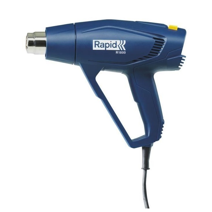 RAPID - R1800 - Pistolet air chaud 1800W, Décapeur thermique jusqu'a 550°C - Coffret (Accessoires inclus) - (5001350)
