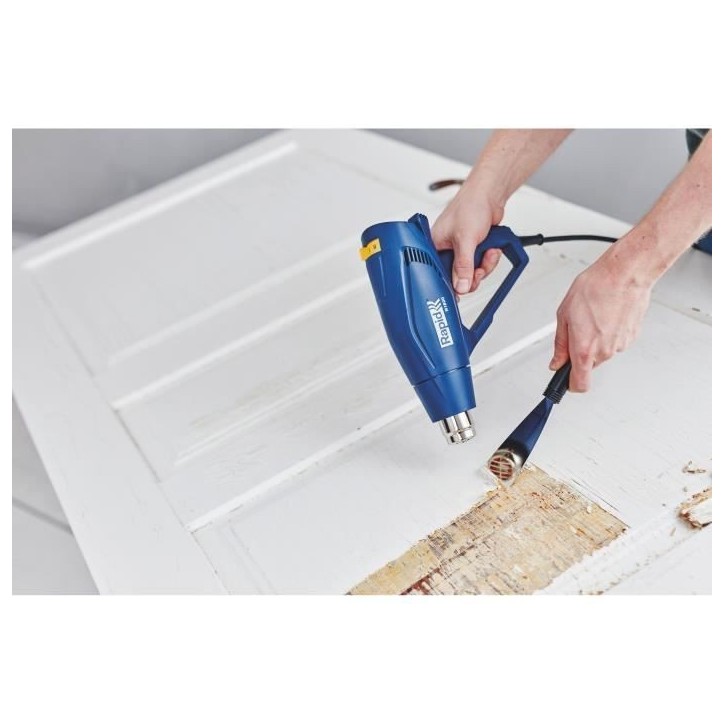 RAPID - R1800 - Pistolet air chaud 1800W, Décapeur thermique jusqu'a 550°C - Coffret (Accessoires inclus) - (5001350)