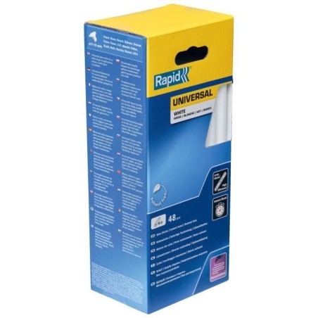 RAPID - Colle Blanche Ø12mm - 190mm x 48 sticks (880g), colle chaude