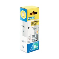 RAPID - M8 - Écrous a sertir pour vis Ø8mm - Blister de 20 + 1 Foret