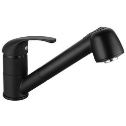 Mitigeur évier de cuisine - Noir mat - Bec orientable - Cartouche cé