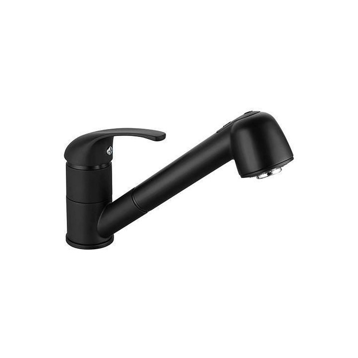 Mitigeur évier de cuisine - Noir mat - Bec orientable - Cartouche céramique Ø 40 mm - EDOUARD ROUSSEAU - Bago
