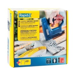 RAPID - BTX10 - Agrafeuse électrique sans fil, pour bois, tissu et br