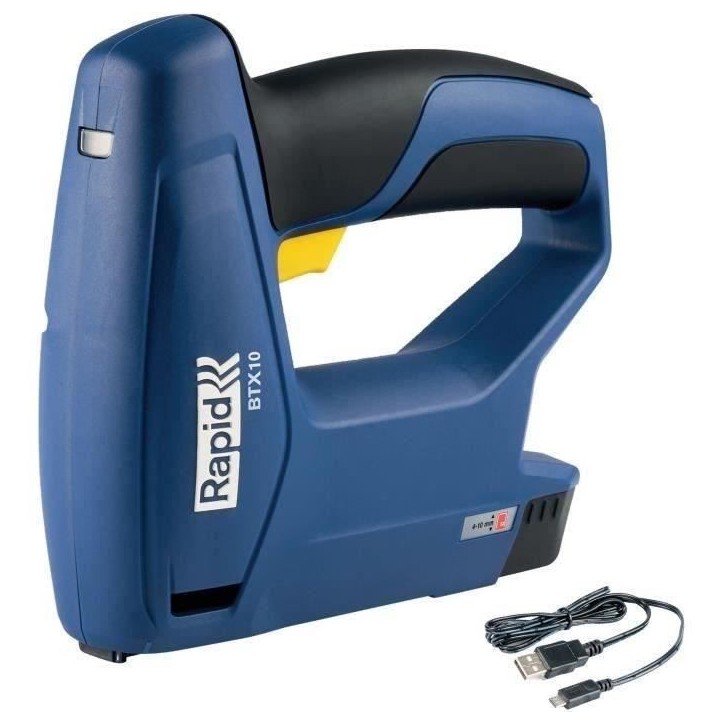 RAPID - BTX10 - Agrafeuse électrique sans fil, pour bois, tissu et briolage pour agrafes n°53/6-10mm - Boîte - (5001495) RAPID - BTX10 - Agrafeuse électrique sans fil, pour bois, tissu et briolage pour agrafes n°53/6-10mm - Boîte - (5001495)