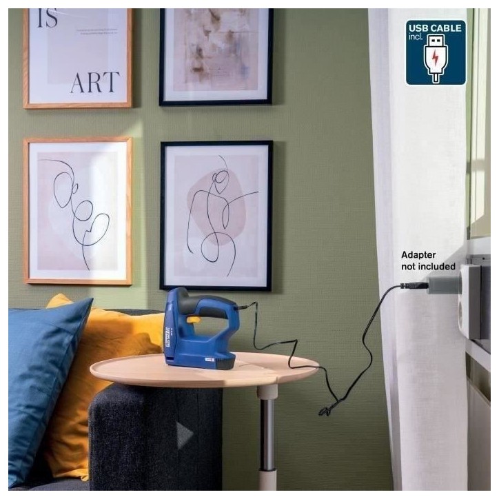 RAPID - BTX10 - Agrafeuse électrique sans fil, pour bois, tissu et briolage pour agrafes n°53/6-10mm - Boîte - (5001495) RAPID - BTX10 - Agrafeuse électrique sans fil, pour bois, tissu et briolage pour agrafes n°53/6-10mm - Boîte - (5001495)