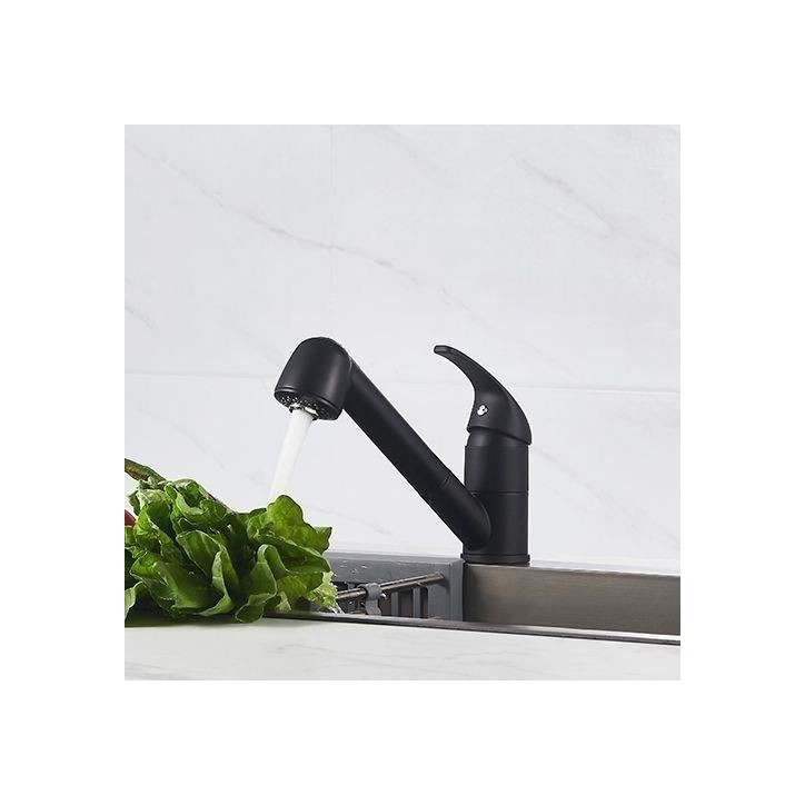 Mitigeur évier de cuisine - Noir mat - Bec orientable - Cartouche céramique Ø 40 mm - EDOUARD ROUSSEAU - Bago