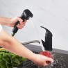 Mitigeur évier de cuisine - Noir mat - Bec orientable - Cartouche cé