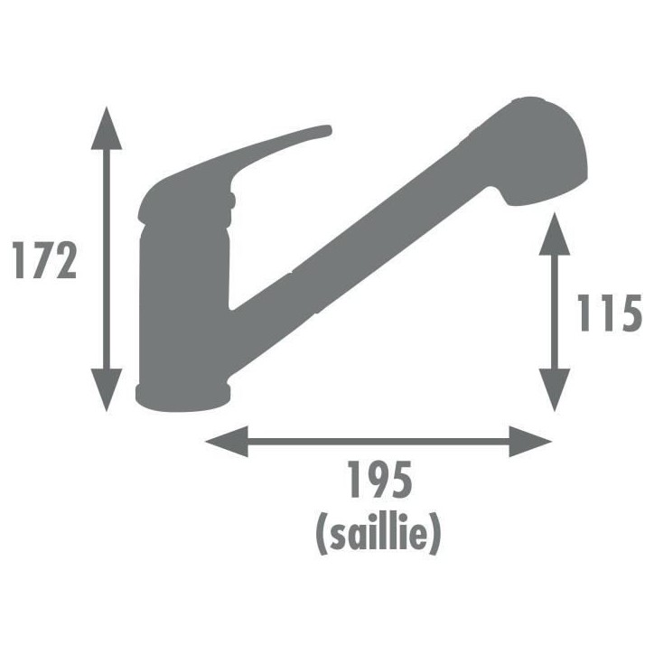 Mitigeur évier de cuisine - Noir mat - Bec orientable - Cartouche céramique Ø 40 mm - EDOUARD ROUSSEAU - Bago