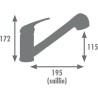 Mitigeur évier de cuisine - Noir mat - Bec orientable - Cartouche cé
