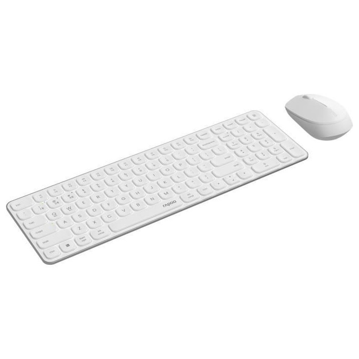 Ensemble Clavier-Souris - RAPOO - 9310M - Sans-fil - Multimode - Ultra-Slim - Blanc