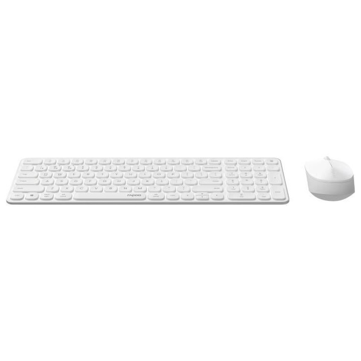 Ensemble Clavier-Souris - RAPOO - 9310M - Sans-fil - Multimode - Ultra-Slim - Blanc
