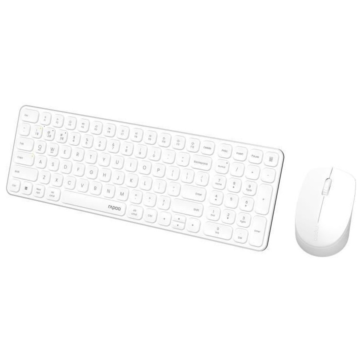 Ensemble Clavier-Souris - RAPOO - 9310M - Sans-fil - Multimode - Ultra-Slim - Blanc