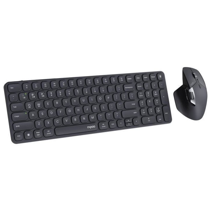 Ensemble Clavier-Souris - RAPOO - 9760M - Sans-fil - Ultra-Slim - Dark Grey