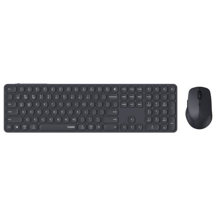 Ensemble Clavier-Souris - RAPOO - 9810M - Sans-fil - Multimode - Dark Grey