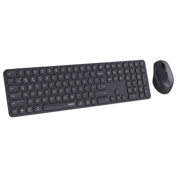 Ensemble Clavier-Souris - RAPOO - 9810M - Sans-fil - Multimode - Dark Grey