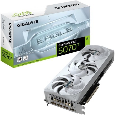 Carte graphique - GIGABYTE - GeForce RTX 5070 Ti EAGLE OC ICE SFF - 16