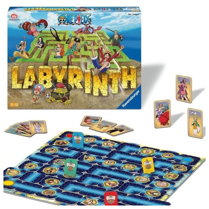 Ravensburger–Jeu de société classique–Labyrinthe One Piece–Jeu de plateau-Jeu de réflexion-Enfant et Famille–Des 7 an Ravensburger–Jeu de société classique–Labyrinthe One Piece–Jeu de plateau-Jeu de réflexion-Enfant et Famille–Des 7 an
