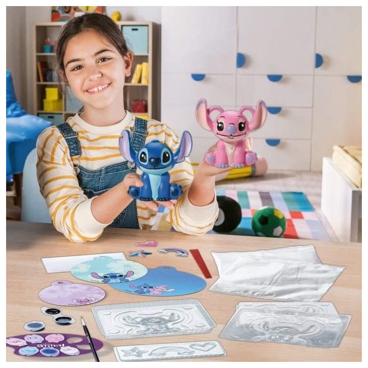 Be Creative Figurines Stitch, 5 objets a réaliser en plâtre, Activité détente et créative, Des 7 ans, 23877, Ravensburger