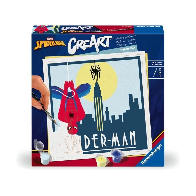 CreArt 20x20 cm Spider Man, Loisir créatif, 23891, Ravensburger CreArt 20x20 cm Spider Man, Loisir créatif, 23891, Ravensburger