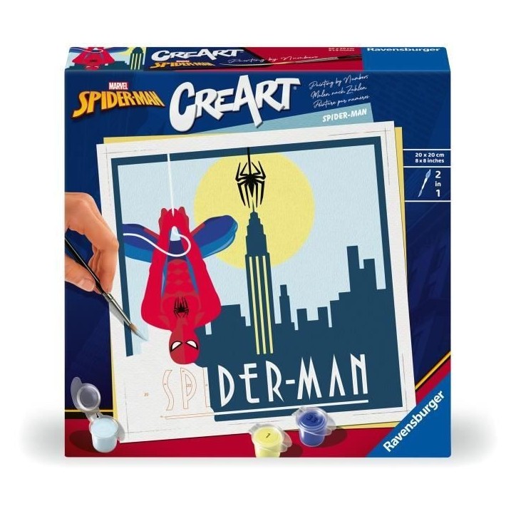 CreArt 20x20 cm Spider Man, Loisir créatif, 23891, Ravensburger CreArt 20x20 cm Spider Man, Loisir créatif, 23891, Ravensburger
