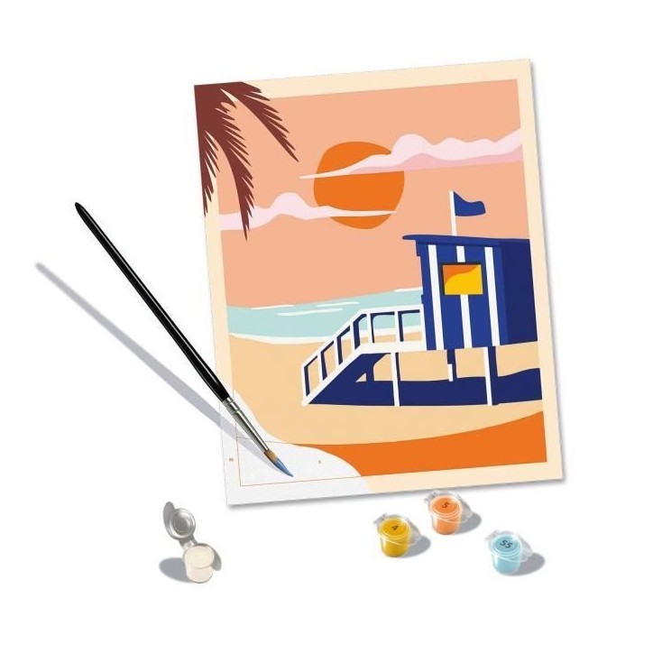 CreArt 24x30 cm Beach Cottage, Adulte, Peinture par numéros, 23896, Ravensburger CreArt 24x30 cm Beach Cottage, Adulte, Peinture par numéros, 23896, Ravensburger