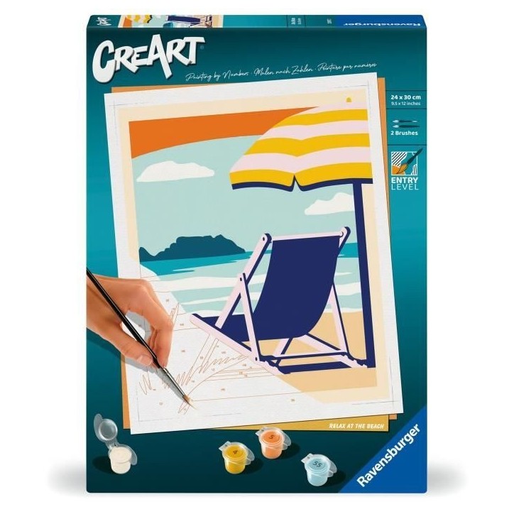 CreArt 24x30 cm Relax at the Beach, Adulte, Peinture par numéros, 23897, Ravensburger CreArt 24x30 cm Relax at the Beach, Adulte, Peinture par numéros, 23897, Ravensburger