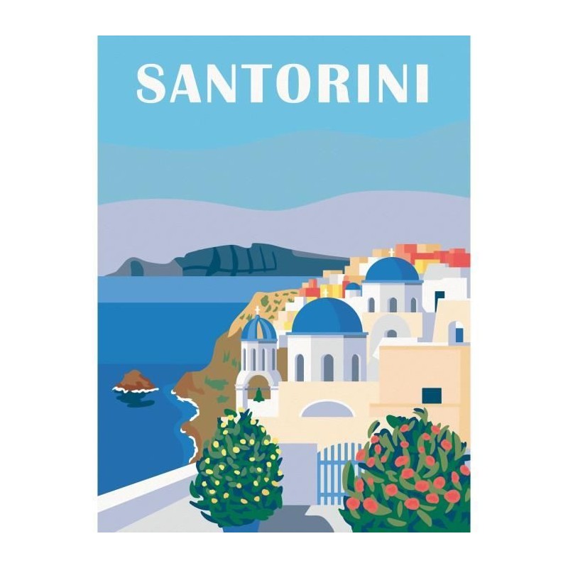 Ravensburger–CreArt Toiles 30x40 cm–Santorin–Peinture par numér