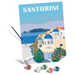 Ravensburger–CreArt Toiles 30x40 cm–Santorin–Peinture par numér