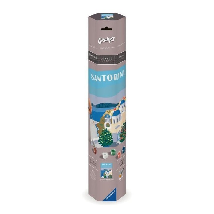 Ravensburger–CreArt Toiles 30x40 cm–Santorin–Peinture par numéros–Adulte-Activité détente et créative–Des 12 ans Ravensburger–CreArt Toiles 30x40 cm–Santorin–Peinture par numéros–Adulte-Activité détente et créative–Des 12 ans