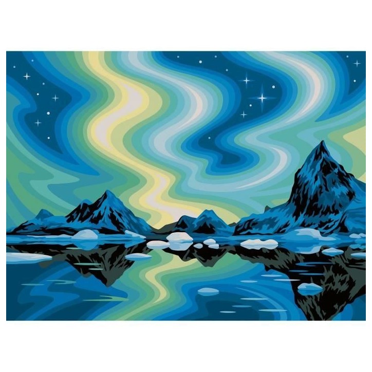 Ravensburger–CreArt Toiles 30x40 cm–Aurores Boréales–Peinture par numéros–Adulte-Activité détente et créative–Des Ravensburger–CreArt Toiles 30x40 cm–Aurores Boréales–Peinture par numéros–Adulte-Activité détente et créative–Des