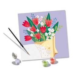 CreArt 20x20 cm Bouquet de tulipes, Loisir créatif, Adulte, Peinture