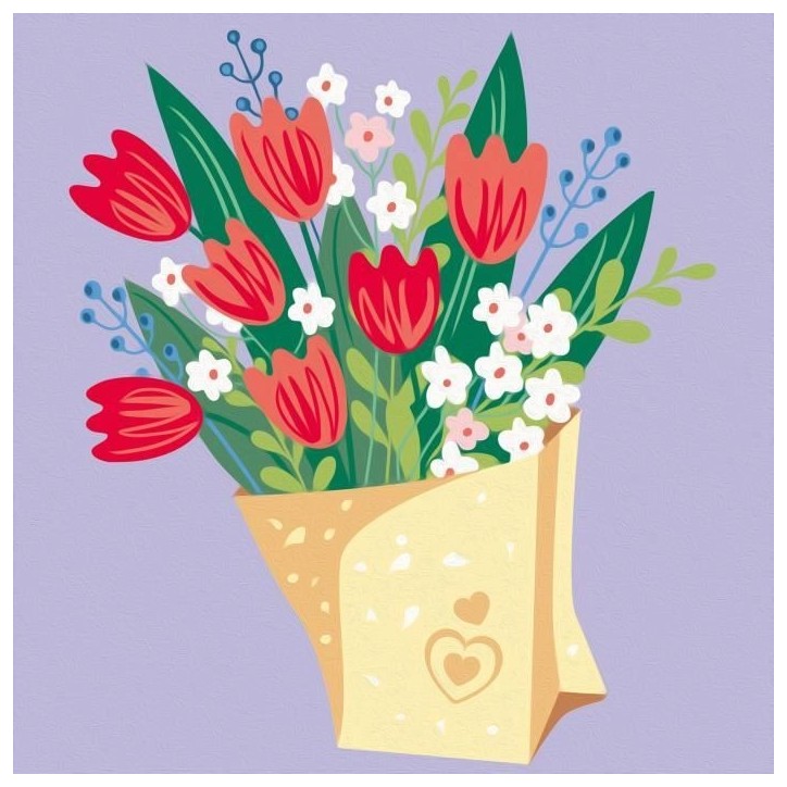 CreArt 20x20 cm Bouquet de tulipes, Loisir créatif, Adulte, Peinture par numéros, 25518, Ravensburger CreArt 20x20 cm Bouquet de tulipes, Loisir créatif, Adulte, Peinture par numéros, 25518, Ravensburger