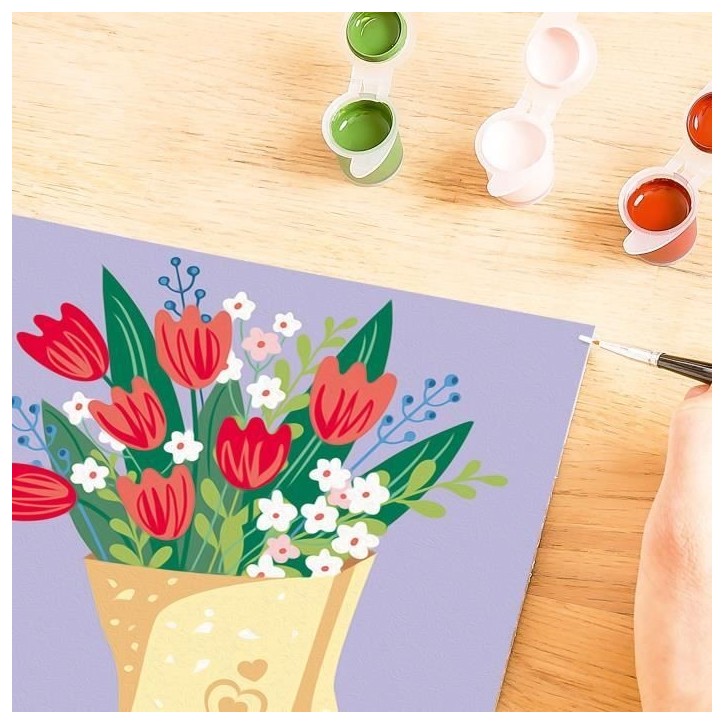 CreArt 20x20 cm Bouquet de tulipes, Loisir créatif, Adulte, Peinture par numéros, 25518, Ravensburger CreArt 20x20 cm Bouquet de tulipes, Loisir créatif, Adulte, Peinture par numéros, 25518, Ravensburger