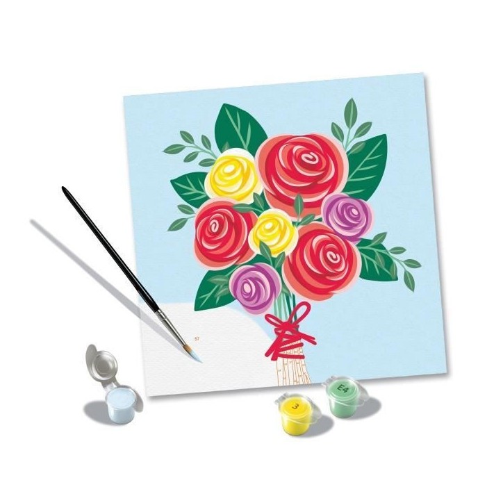 CreArt 20x20 cm Bouquet de roses, Loisir créatif, Adulte, Peinture par numéros, 25520, Ravensburger CreArt 20x20 cm Bouquet de roses, Loisir créatif, Adulte, Peinture par numéros, 25520, Ravensburger