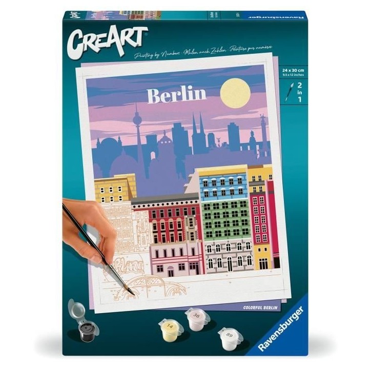 CreArt 24x30 cm Berlin, Adulte, Peinture par numéros, 25521, Ravensburger CreArt 24x30 cm Berlin, Adulte, Peinture par numéros, 25521, Ravensburger