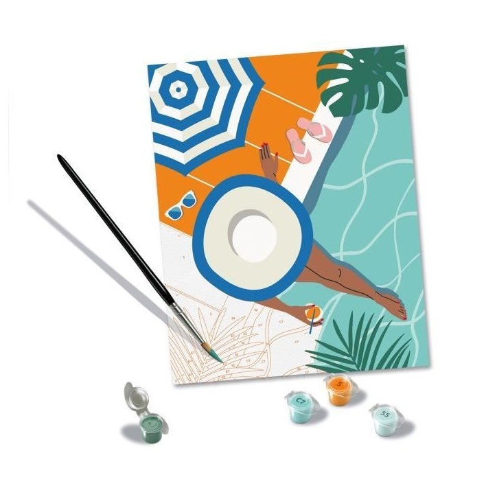 CreArt 24x30 cm Pool Time, Adulte, Peinture par numéros, 25523, Ravensburger CreArt 24x30 cm Pool Time, Adulte, Peinture par numéros, 25523, Ravensburger