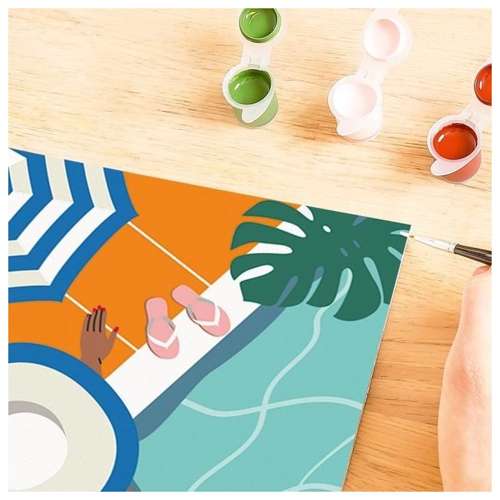 CreArt 24x30 cm Pool Time, Adulte, Peinture par numéros, 25523, Ravensburger CreArt 24x30 cm Pool Time, Adulte, Peinture par numéros, 25523, Ravensburger