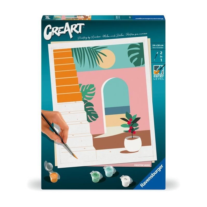 CreArt 24x30 cm Vacation Mode, Adulte, Peinture par numéros, 25524, R