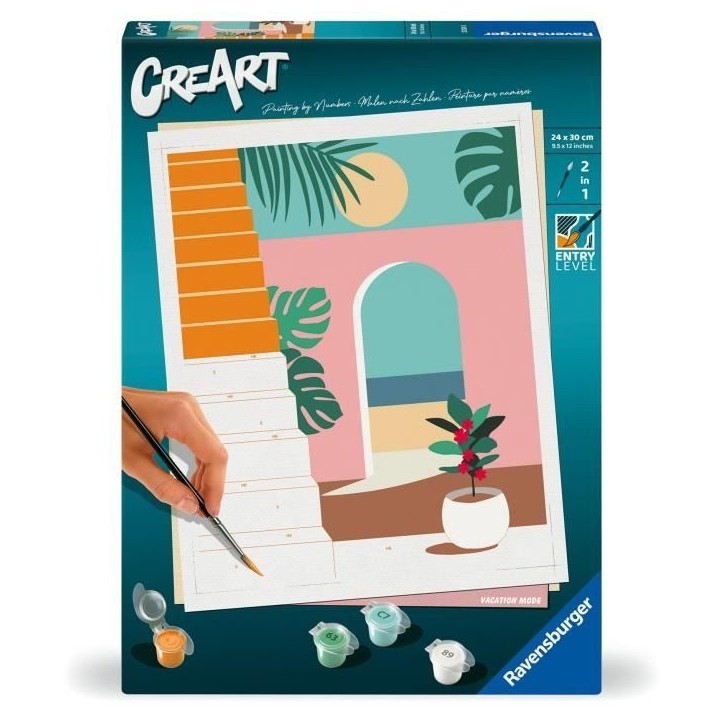 CreArt 24x30 cm Vacation Mode, Adulte, Peinture par numéros, 25524, Ravensburger