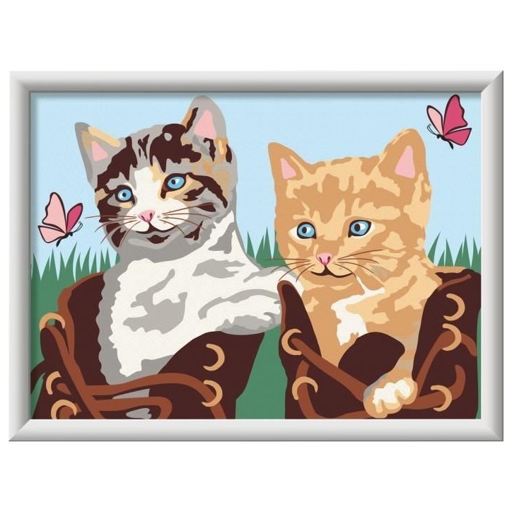 CreArt Kids 18x24cm, Numéro d'Art, Chatons et Chaussures, Kit de peinture par numéros Numéro d'Art, Des 7 ans, 25528, Ravensb CreArt Kids 18x24cm, Numéro d'Art, Chatons et Chaussures, Kit de peinture par numéros Numéro d'Art, Des 7 ans, 25528, Ravensb