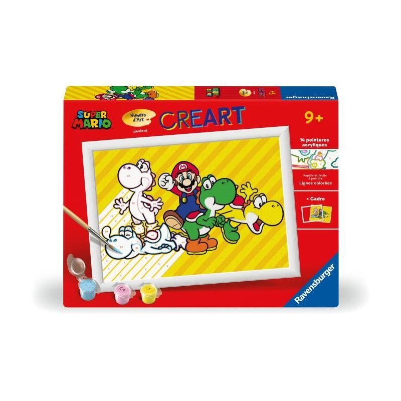 CreArt Kids 18x24cm Super Mario, Kit de peinture par numéros Numéro CreArt Kids 18x24cm Super Mario, Kit de peinture par numéros Numéro