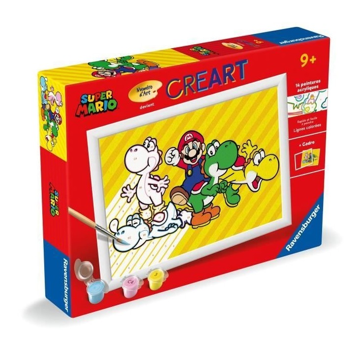 CreArt Kids 18x24cm Super Mario, Kit de peinture par numéros Numéro d'Art, Des 7 ans, 25529, Ravensburger CreArt Kids 18x24cm Super Mario, Kit de peinture par numéros Numéro d'Art, Des 7 ans, 25529, Ravensburger